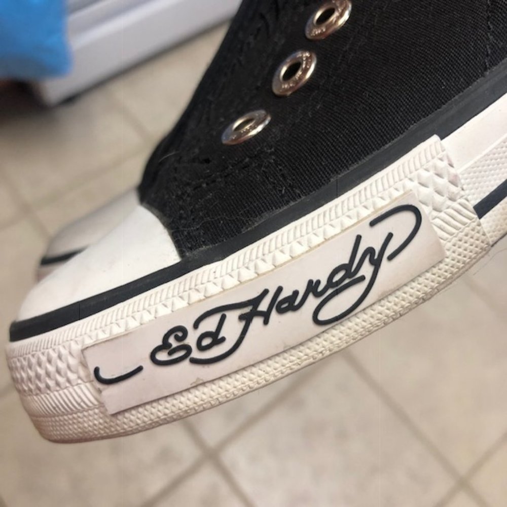 ED HARDY  Black slip in/studded shoe!  SO CUTE!